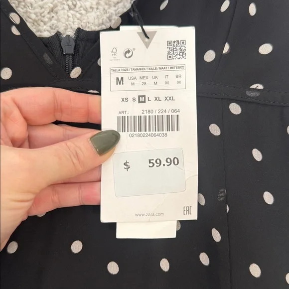 Zara Polka Dot Maxi Dress - Medium - Picture 5 of 11